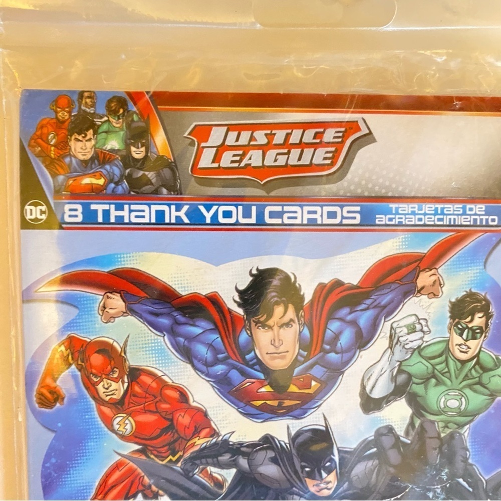 Amscan Adventure Filled Justice League Birthday Party Postcard Thank You Cards - Picture 4 of 5